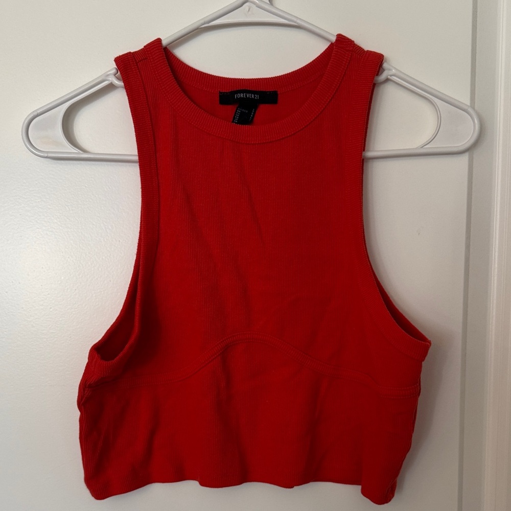 Forever 21 Bold Orange Crop Top